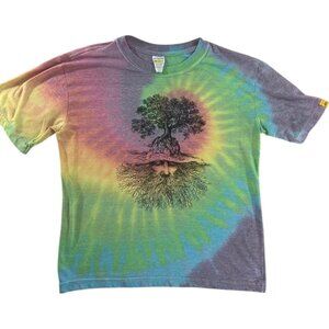 Sport Science Shirt Rainbow Tree Size M Boho Short Sleeve